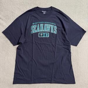 Champion Men’s 2XL UNC Wilmington Seahawks T-Shirt Navy College NCAA Classic Tee